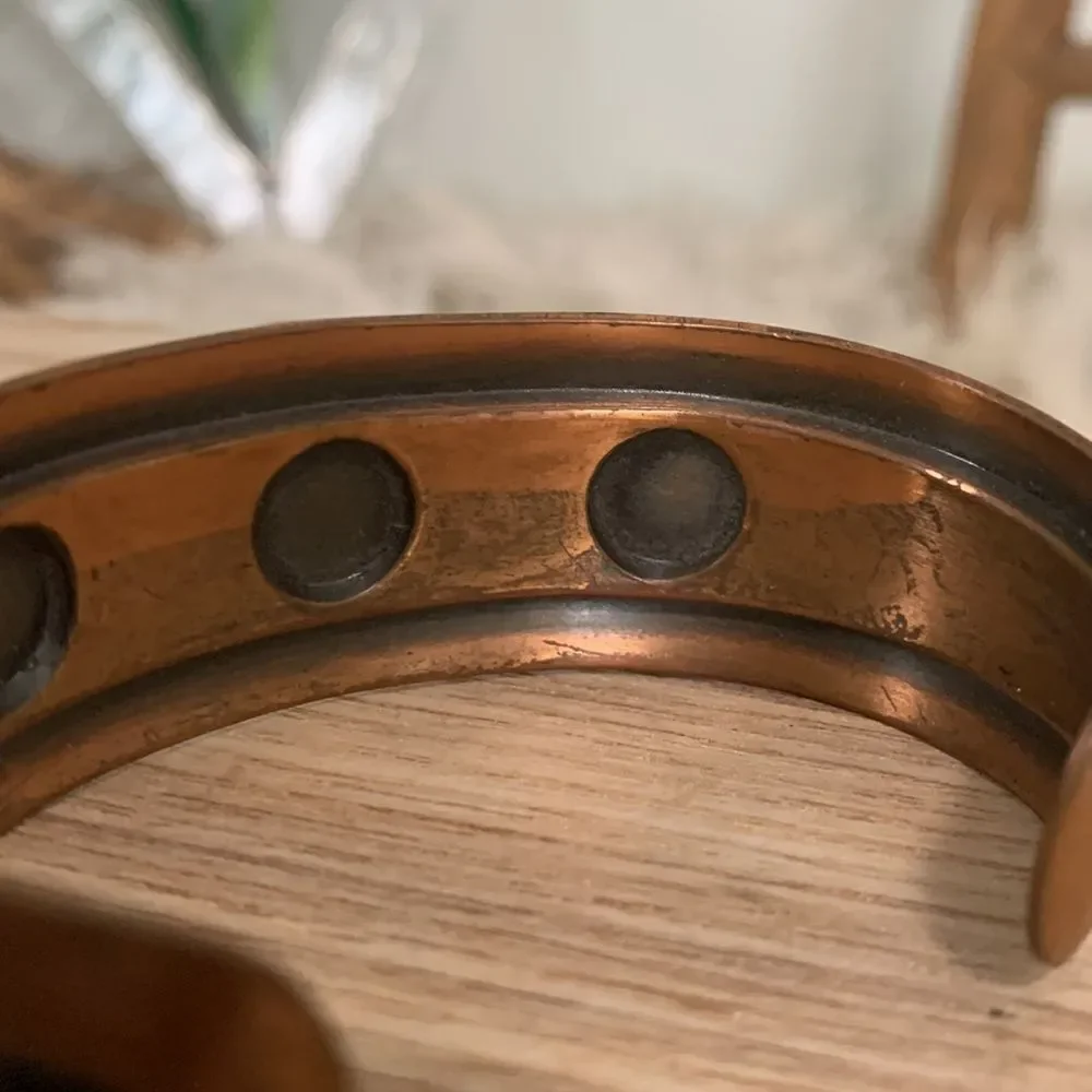 Vintage Copper Cuff Bracelet Marked Solid Copper‎